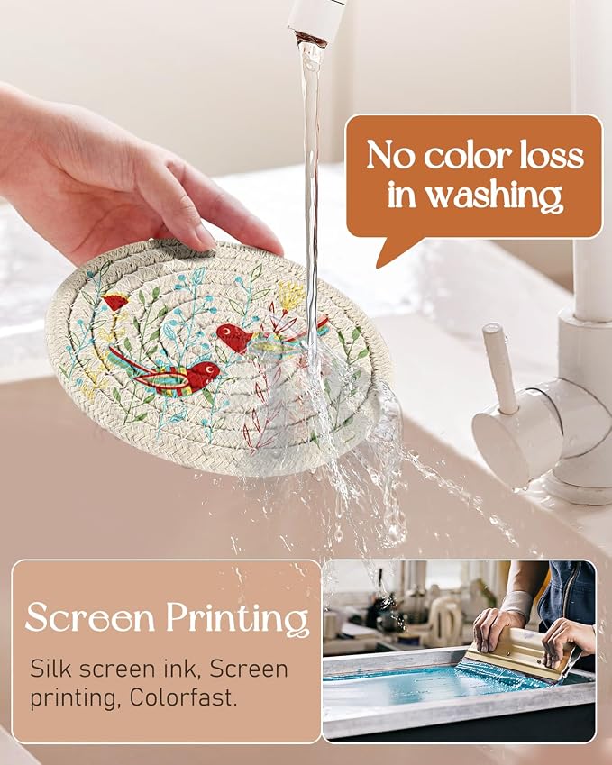 Absorbent Cup Coasters Set of 6 - Image 2