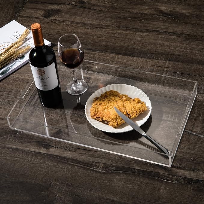 Sooyee Clear Acrylic Serving Tray, Plastic Tray - Image 7