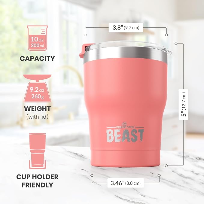 Beast 10 oz Tumbler Stainless Steel Vacuum Insulated Coffee Ice Cup Double Wall - Image 6