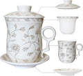 Porcelain Tea Cup with Infuser Lid and Saucer Sets by Unknown