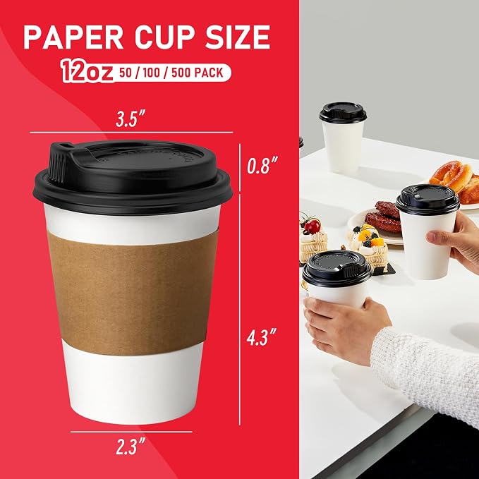 12 oz 500 Pack Coffee Cups - Image 2