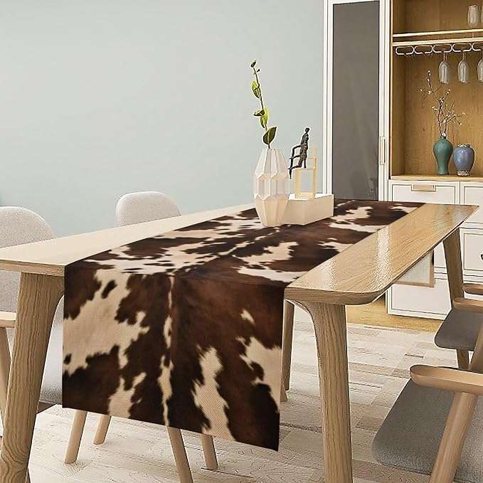 Cow Print Table Runner, 13x36 Inch - Image 2