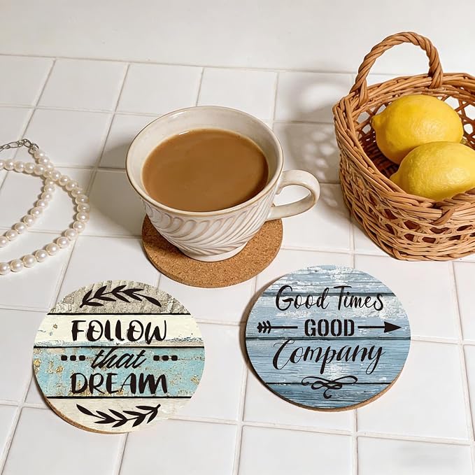 10pcs Coasters for Drinks Funny Humorous Sayings Absorbent Coasters Set Round - Image 7