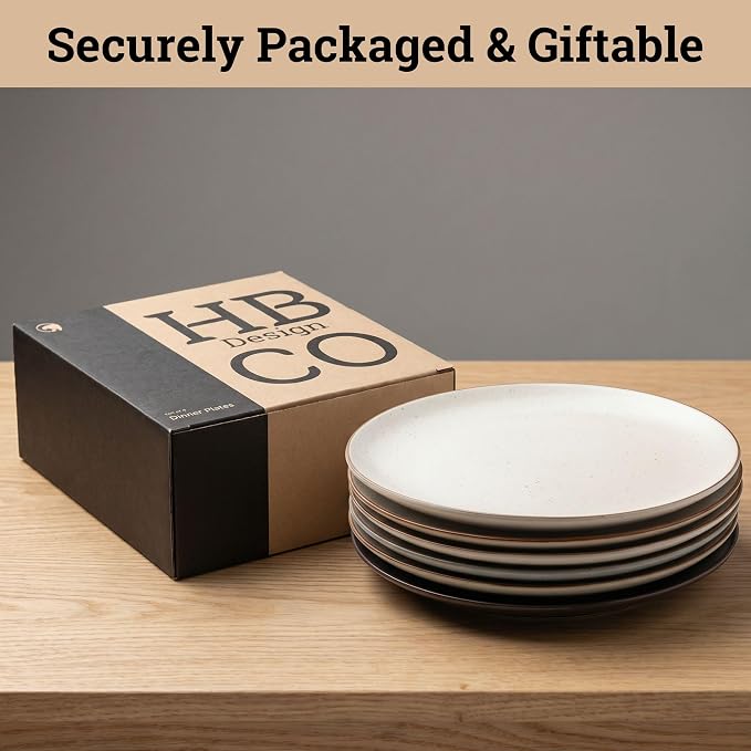 Ceramic Dinner Plates Set of 6, 10.25 Inch, 6 Beautiful Colors | Safe - Image 9