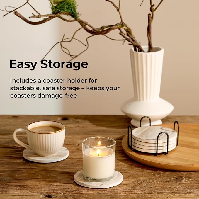 LIFVER Absorbent Coaster Sets of 4, Drink Coasters - Image 6