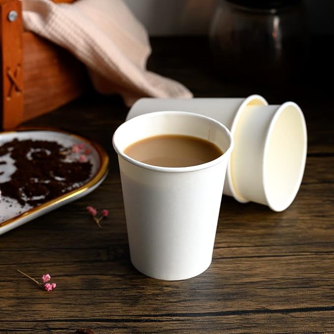 RACETOP 8 oz Disposable Paper Coffee Cups, 1000 Pack | Leak-proof Paper - Image 3