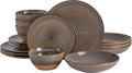 Gibson Elite 16 Piece Dreamweaver Double Bowl Terracotta Reactive Dinnerware Set by GibsonHomewares