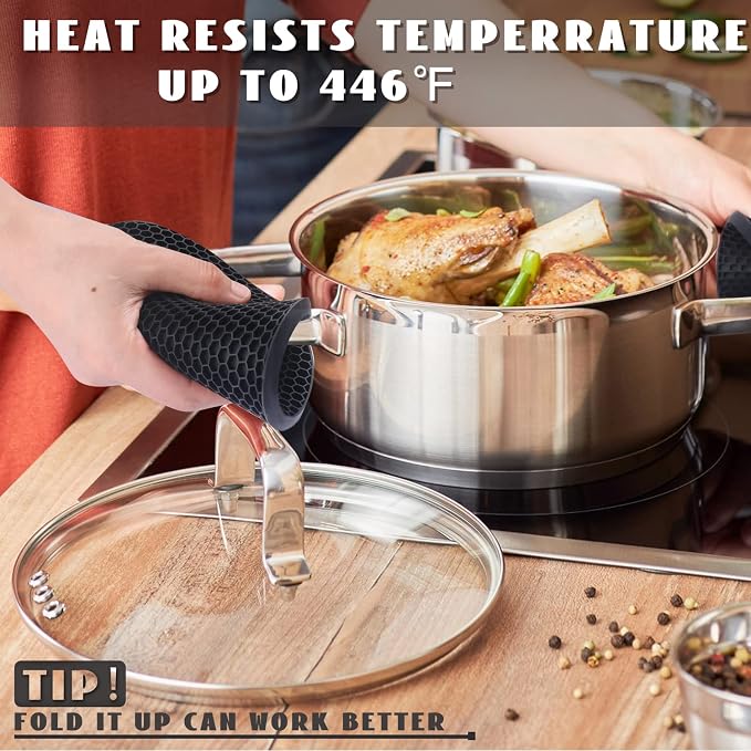 4 Pack Silicone Trivet Mats, 7 Inch & 9 Inch Flexible Heat Resistant Silicone - Image 2