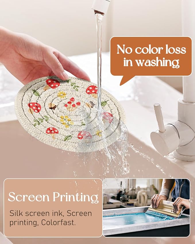 Absorbent Cup Coasters Set of 6 - Image 2