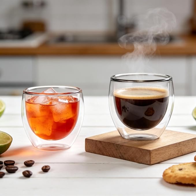Double Walled Espresso Cups, 5oz Clear Expresso Mugs, Small Insulated Espresso - Image 4