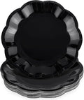 NatNarr 30 Pcs Black Paper Plates, 9 Inch Scalloped Black Plates Dinner Plate by NatNarr