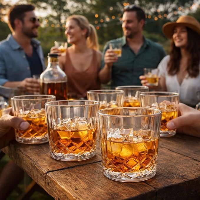 Yungyan 48 Pcs Plastic Clear Whiskey Glasses, 10 oz Unbreakable Reusable Old - Image 6