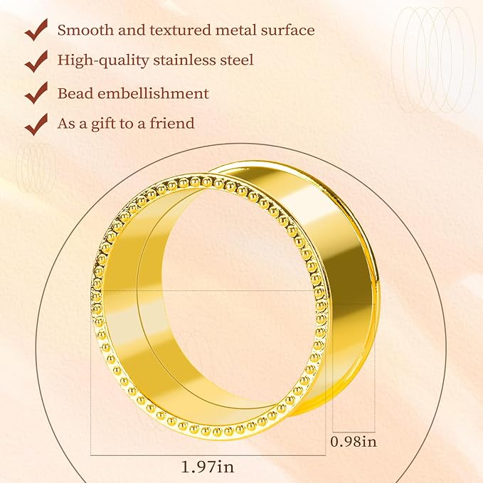 6 Pcs Stainless Steel Bead Side Napkin Rings - Image 2