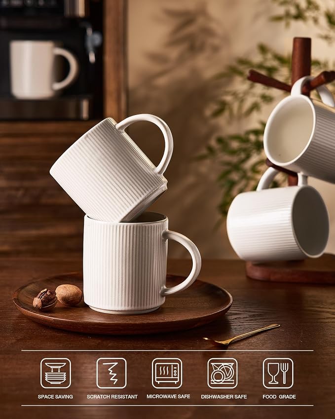 famiware Coffee Mug Set for 4, Star 16 oz Catering Mugs Cup Set - Image 7