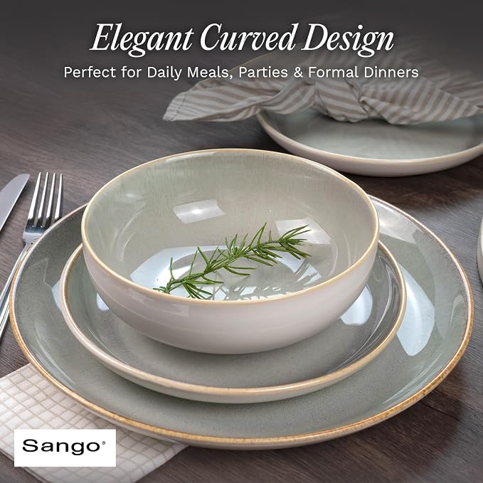 Sango 16-Piece Stoneware Dinnerware Set - Image 7