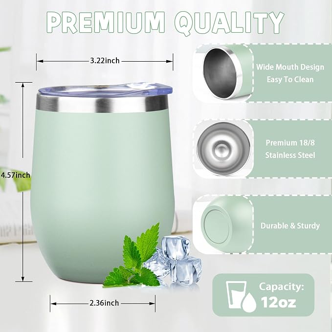 12oz/4 Pack Stainless Steel Wine Tumbler - Image 2