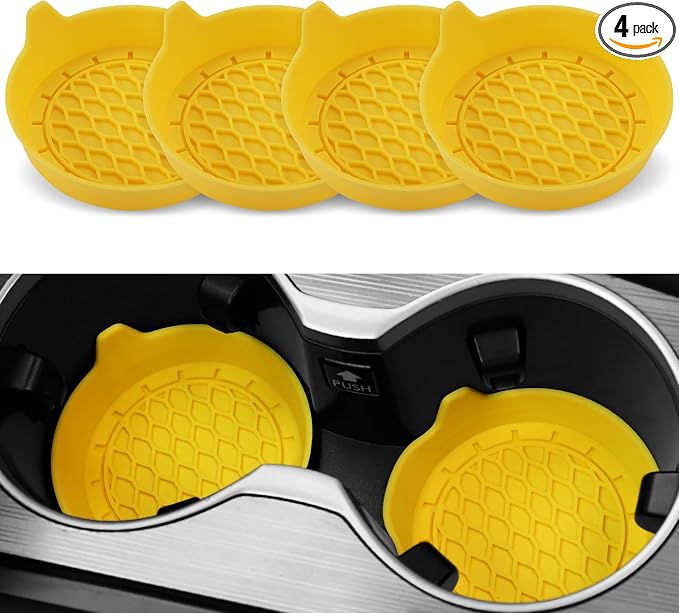 Car Cup Holder Coaster, Silicone Cup Holder Insert, Universal Non-Slip Cup by SINGARO