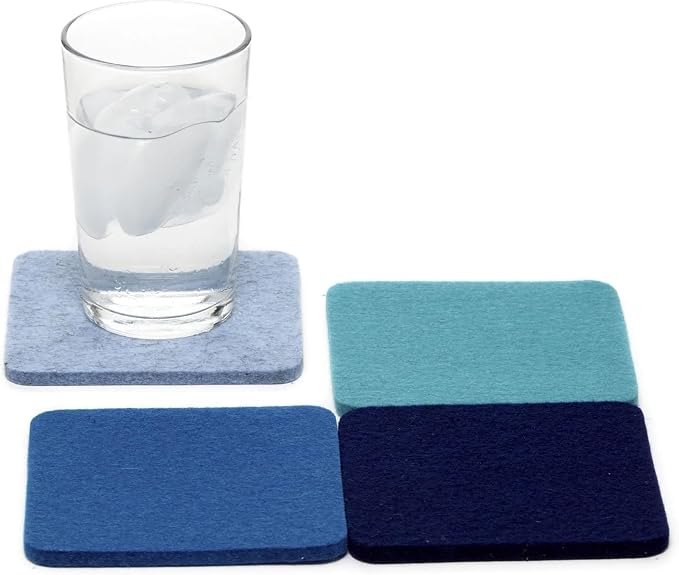 Graf Lantz - Bierfilzl Merino Wool Square Coasters Set of 4 - Ocean - Absorbs by GrafLantz