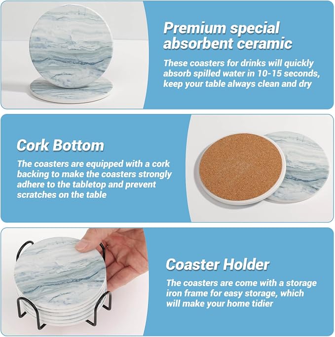 Acejoz Drink Coasters with Holder - Image 5