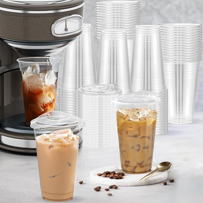 Dealusy 100 Pack - 20 oz Clear Plastic Cups - Image 5