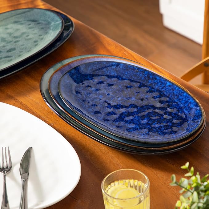 vancasso Ceramic Serving Platters Set of 3, Oval 16/14.7/13.5 Inch Stoneware - Image 7