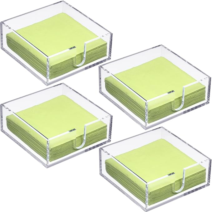 Boao 4 Pieces Acrylic Cocktail Napkin Holder by Boao
