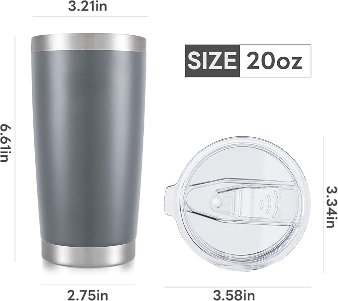 20 oz Tumbler with Lid Stainless Steel Insulated Tumblers Bulk Cups Mug | - Image 7