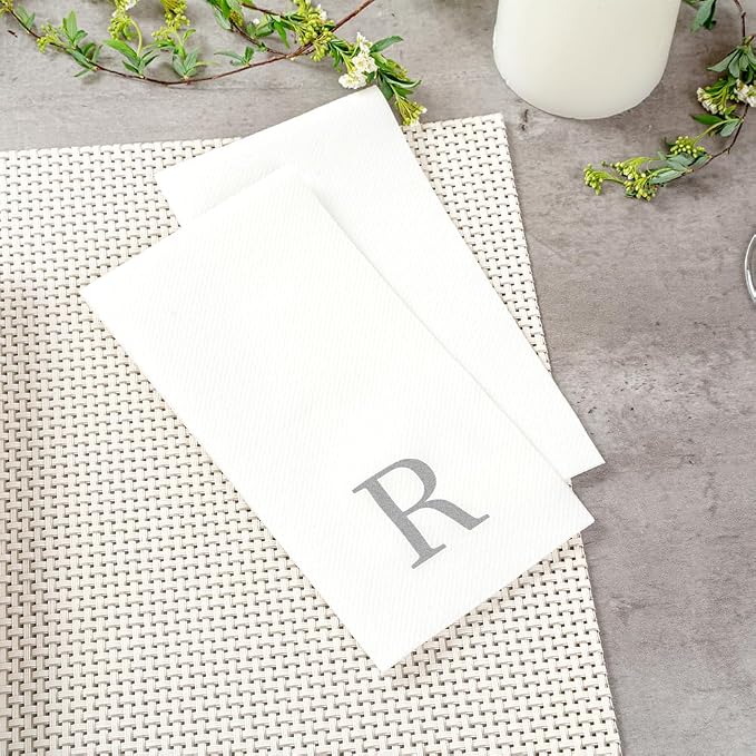 Luxenap 15.8 X 7.9 Inch Linen-Feel Guest Towels, 50 Lettered Hand Towels - Image 6