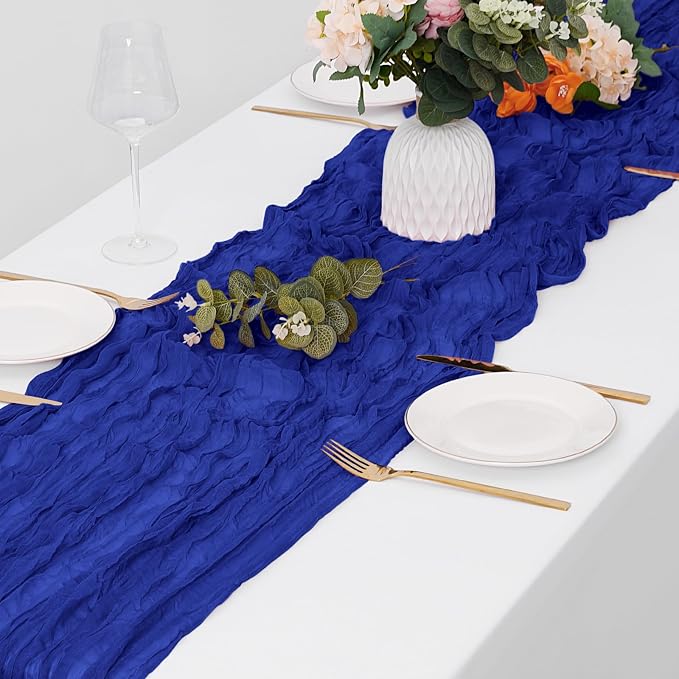 30 Pack Royal Blue Cheesecloth Table Runner 17 x 108 inch Cheese Cloth Table - Image 4