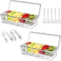 2 Pack Large Ice Chilled Condiment Caddy, Condiment Containers by Unknown