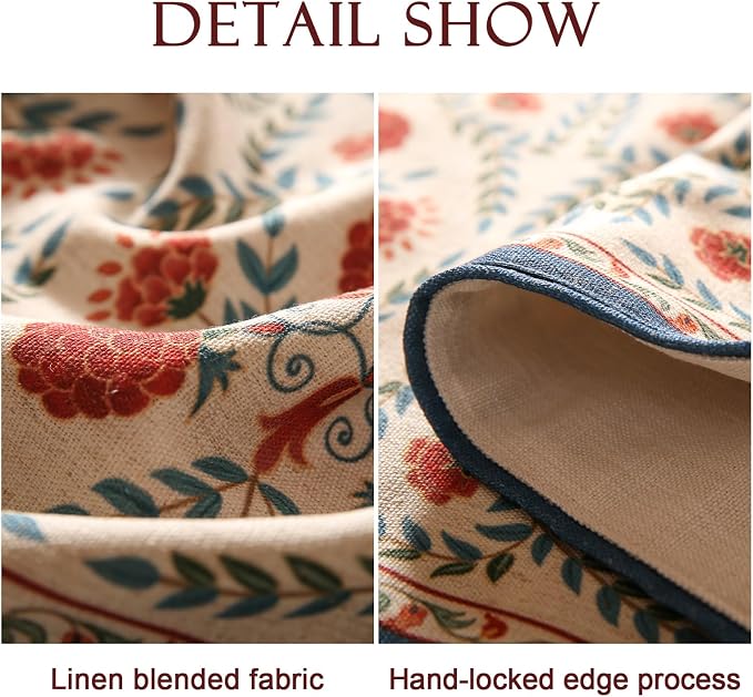 Patdrea Designer French Elegant Linen Table Runner, Colorful Floral Pattern - Image 6