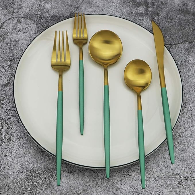 20-Piece 18/10 Stainless Steel Flatware Silverware, Luxury Dinnerware Set - Image 3