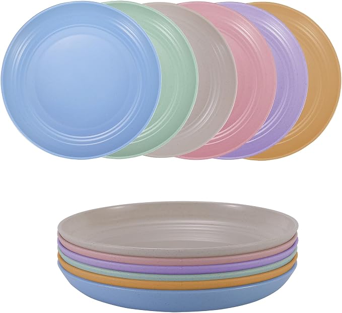 7 Inches Small Unbreakable Wheat Straw Plates by LuckyZone