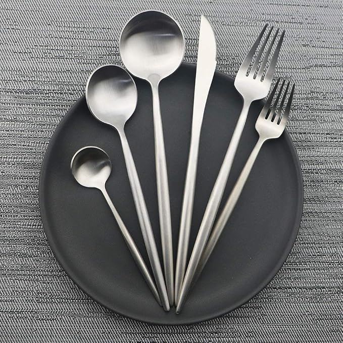 JASHII Luxury Flatware, 6-pieces Elegant Cute 18/10 Stainless Steel Silverware - Image 4