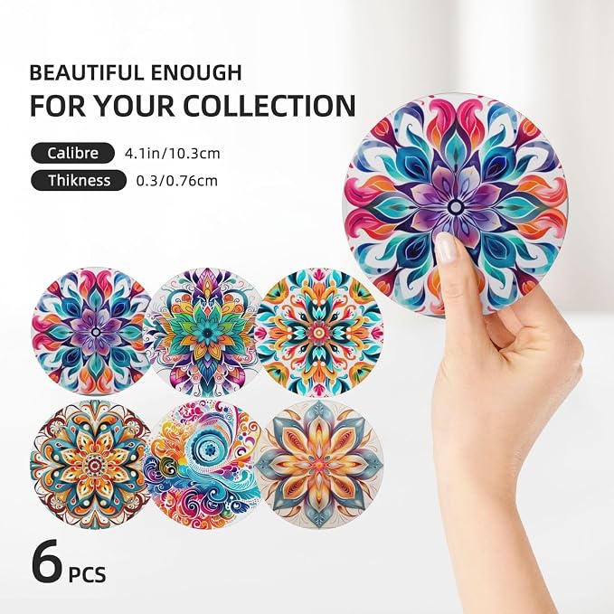 Boho Coasters Set of 6, Coasters - Image 3