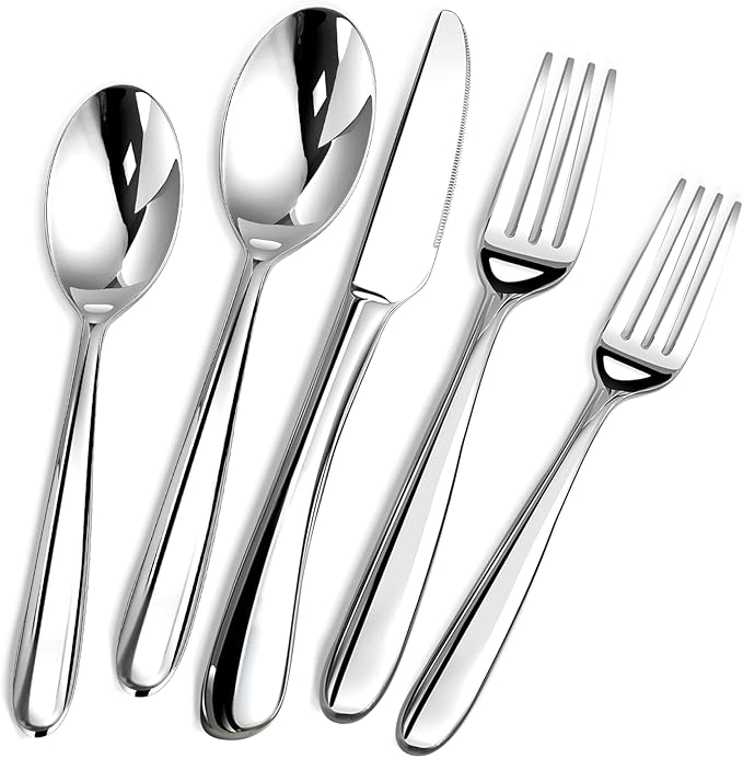 Heavy Duty Silverware Set for 8, Stainless Steel Flatware Cutlery Set | Heavy by ACNUSIK