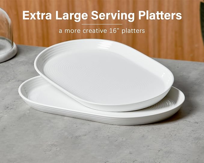 ONEMORE 16 Inch Ceramic Serving Plates - Image 5