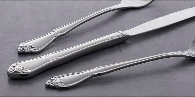 Oneida Silverware Set, Oneida True Rose Everyday Flatware Dinner Forks Set - Image 5