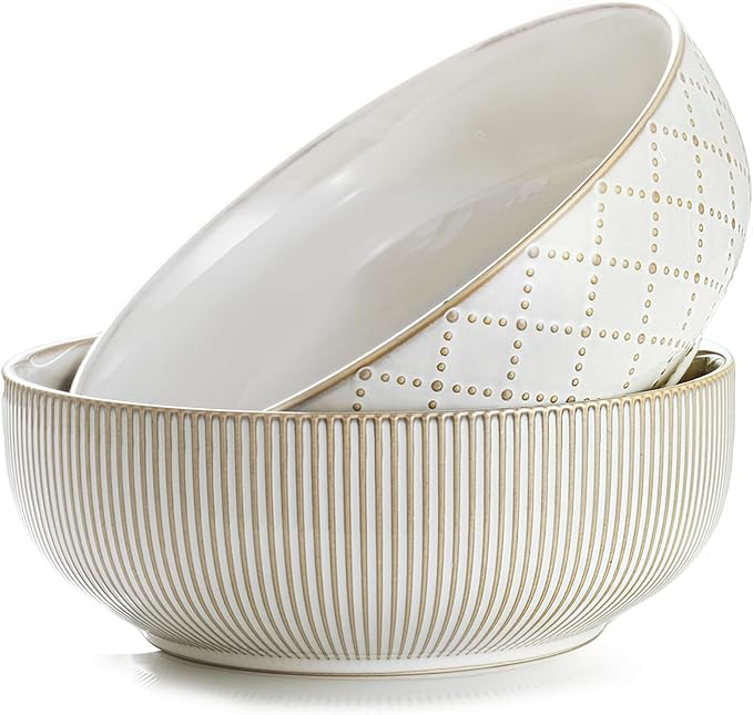 getstar Large Serving Bowls, Ceramic Salad Bowl Set of 2, Microwave and by Getstar