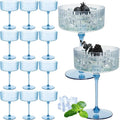 Jingmore 12 Pcs Ribbed Martini Glasses 10 oz Disposable Plastic Vintage Ribbed by Jingmore