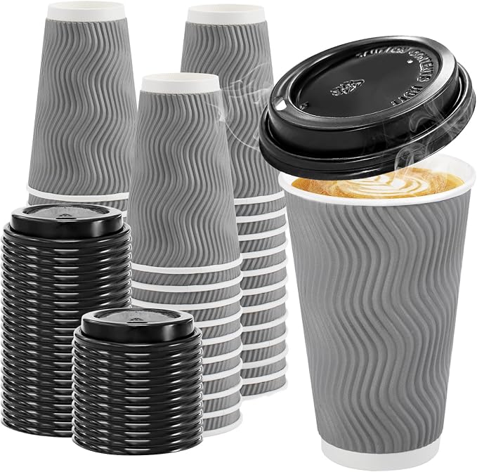 Clawsoff 100 Pack 16 oz Disposable Insulated Coffee Cups by BuyNow