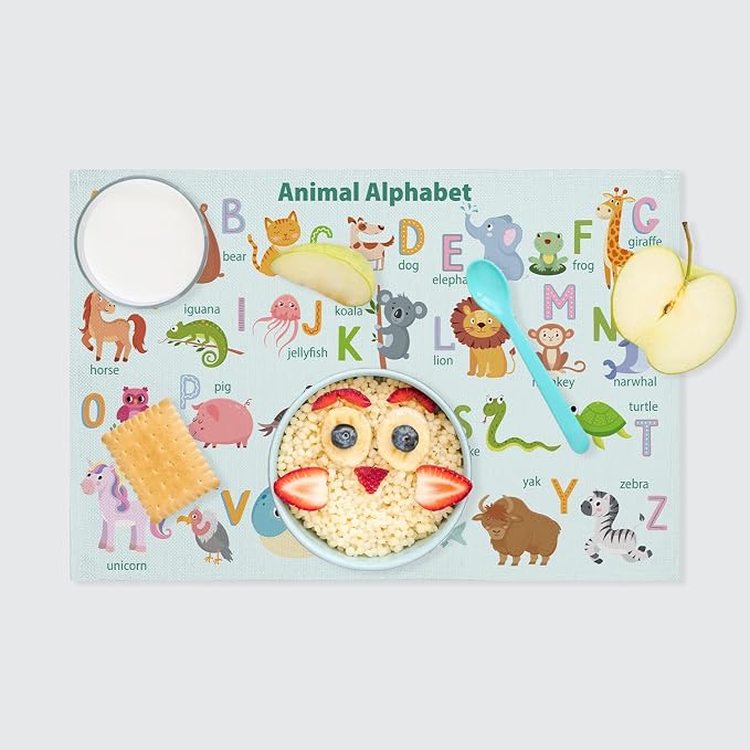 Animal Alphabet Placemats Set of 4, Toddler Placemats - Image 3