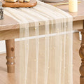 Artoid Mode Pearl Champine Gauze Table Runner 120 Inch 10FT, Seasonal Sheer by ArtoidMode