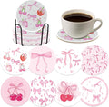 Pink Bow Diamond Art Coasters Kits by INCOK