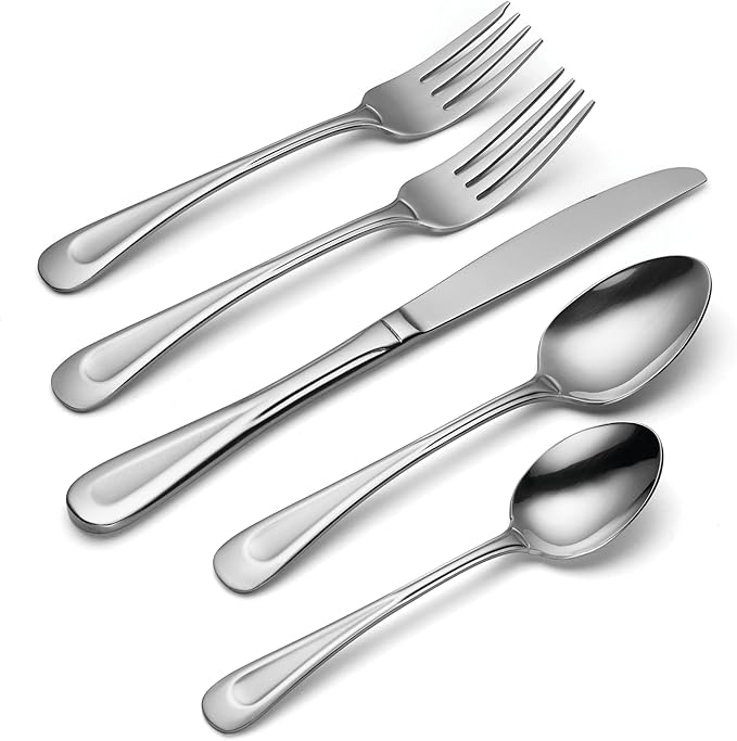 Oneida Silverware Set For 8, Satin Sand Dune 45-Piece Everyday Flatware Set - Image 3