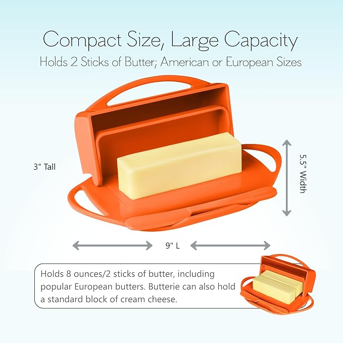 Flip Top Butter Dish with Attached Lid & Matching Knife - Image 4