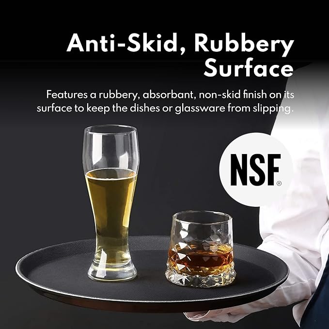New Star Foodservice Restaurant Grade Non-Slip Serving Tray, 11 Inch Round - Image 4