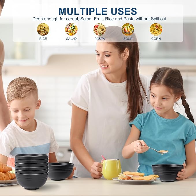 HOTEC BPA Free Unbreakable Wheat Straw Cereal Bowls - Image 7