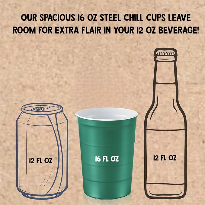 Steel Chill Cups 16 oz. Durable & Reusable Party Cups - Image 3