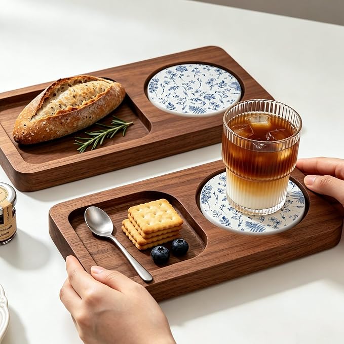 Rustic Drink Coasters Ceramic Absorbent Coasters, 4 Inches Round Stone Drink - Image 6